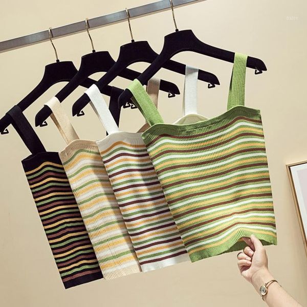 2019 knitted strappy tanks vest crop women sleeveless slash neck rainbow striped tanks women sports tank 1, Black;white
2019 knitted strappy tanks vest crop women sleeveless slash neck rainbow striped tanks women sports tank 1, Black;white