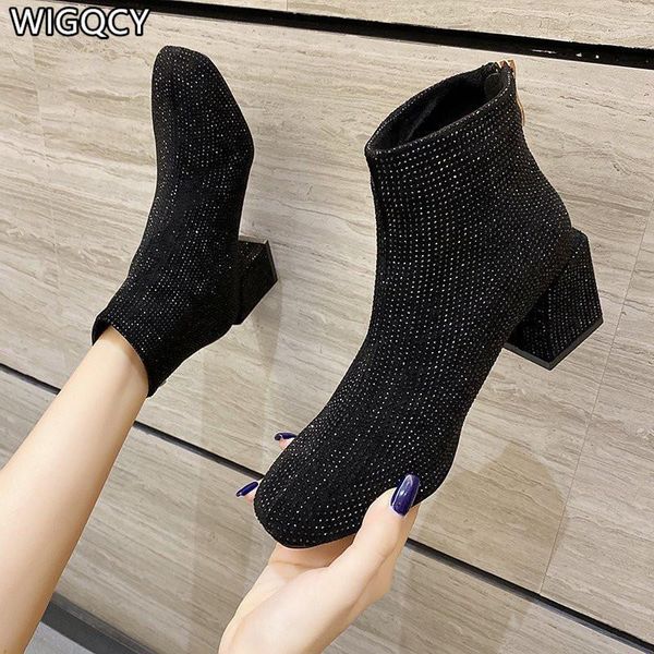 boots 2021 autumn winter women's comfortable suede square toe back zipper heel high full rhinestone short boots1, Black
boots 2021 autumn winter women's comfortable suede square toe back zipper heel high full rhinestone short boots1, Black