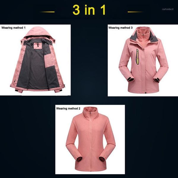 women's jackets 3 in 1 removable windproof waterproof mountaineering suit two-piece windbreaker hooded raincoat snowboarding pr sale1, Black;brown
women's jackets 3 in 1 removable windproof waterproof mountaineering suit two-piece windbreaker hooded raincoat snowboarding pr sale1, Black;brown