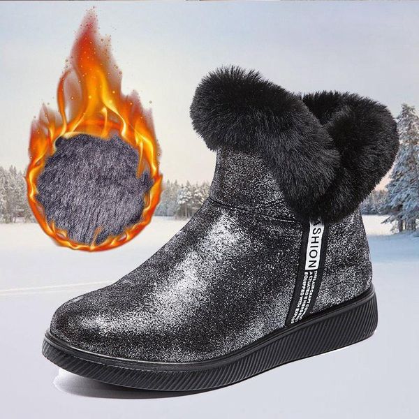 2020 snow boots women warm plush fur ankle boots fashion bling non-slip flat casual shoes winter outdoor women platform shoes, Black
2020 snow boots women warm plush fur ankle boots fashion bling non-slip flat casual shoes winter outdoor women platform shoes, Black