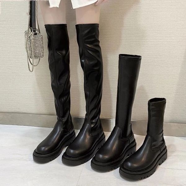 2022 new women ankle boots ladies shoes slip on mid calf boots platform soft pu long boot footwear woman fashion autumn winter, Black
2022 new women ankle boots ladies shoes slip on mid calf boots platform soft pu long boot footwear woman fashion autumn winter, Black