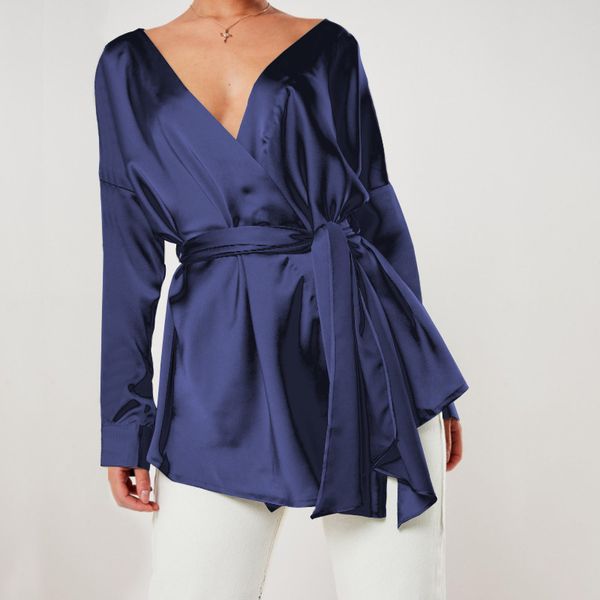 elegant satin women blouse v-neck long sleeve spring autumn office laday shirt with belt plus size m30586, Black;white
elegant satin women blouse v-neck long sleeve spring autumn office laday shirt with belt plus size m30586, Black;white