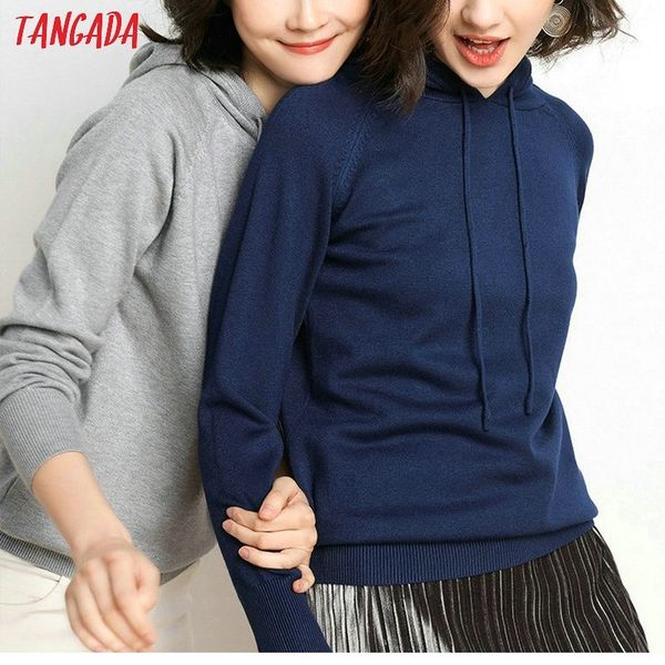 tangada fashion woman solid hooded sweater female long sleeve korean chic soft jumpers sweater ladies pull femme aqj01 y200116, White;black
tangada fashion woman solid hooded sweater female long sleeve korean chic soft jumpers sweater ladies pull femme aqj01 y200116, White;black
