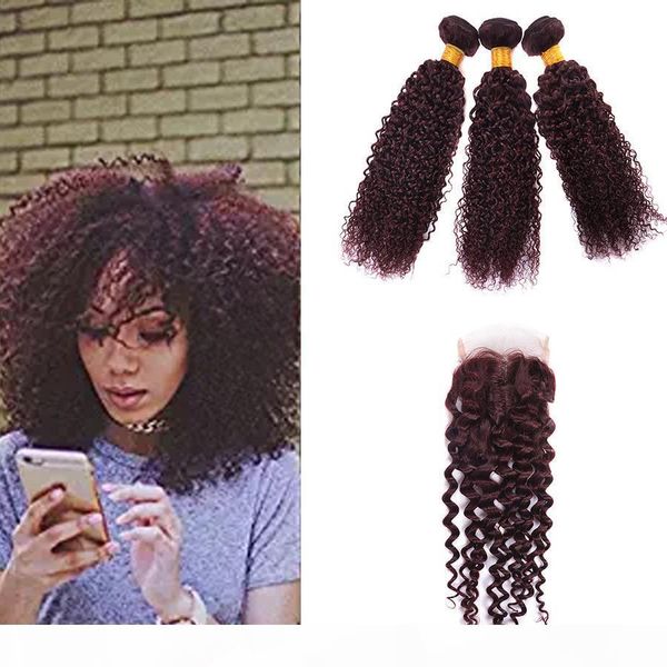 99j brazilian virgin human curly hair with lace closure 99j kinky curly 3 bundles wine red burgundy weft weaves with 4x4 lace closure, Black;brown
99j brazilian virgin human curly hair with lace closure 99j kinky curly 3 bundles wine red burgundy weft weaves with 4x4 lace closure, Black;brown