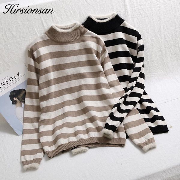 hirsionsan autumn winter striped sweater women fur patchwork knitted pullovers 2019 female basic black white thicken warm jumper bbynhm, White;black
hirsionsan autumn winter striped sweater women fur patchwork knitted pullovers 2019 female basic black white thicken warm jumper bbynhm, White;black