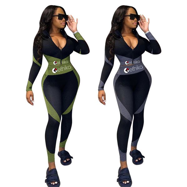women bodysuit tracksuit designer letters zipper coat jacket tights legging pant patchwork outfit sport fit yoga suit two piece sets e111306, White
women bodysuit tracksuit designer letters zipper coat jacket tights legging pant patchwork outfit sport fit yoga suit two piece sets e111306, White