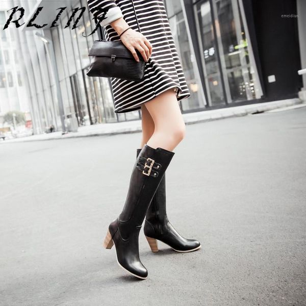 rlinf thick high heel high boots women with buckle long boots ladies knee winter soft zip thigh 34-481, Black
rlinf thick high heel high boots women with buckle long boots ladies knee winter soft zip thigh 34-481, Black