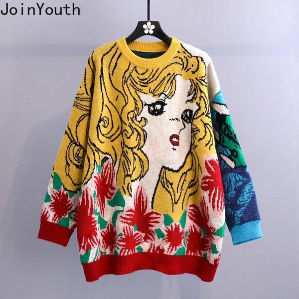 women's sweaters joinyouth cartoon maid pullovers sweater 2021 fall winter korean clothes knitwear weater chic kawaii oversized outwear, White;black
women's sweaters joinyouth cartoon maid pullovers sweater 2021 fall winter korean clothes knitwear weater chic kawaii oversized outwear, White;black