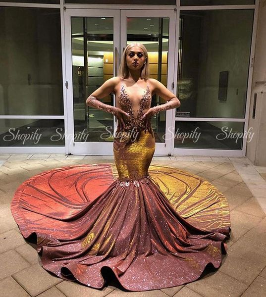 long glittery prom dresses 2020 sheer o-neck mermaid crystals african black girls brown prom gala party dress, White;black
long glittery prom dresses 2020 sheer o-neck mermaid crystals african black girls brown prom gala party dress, White;black