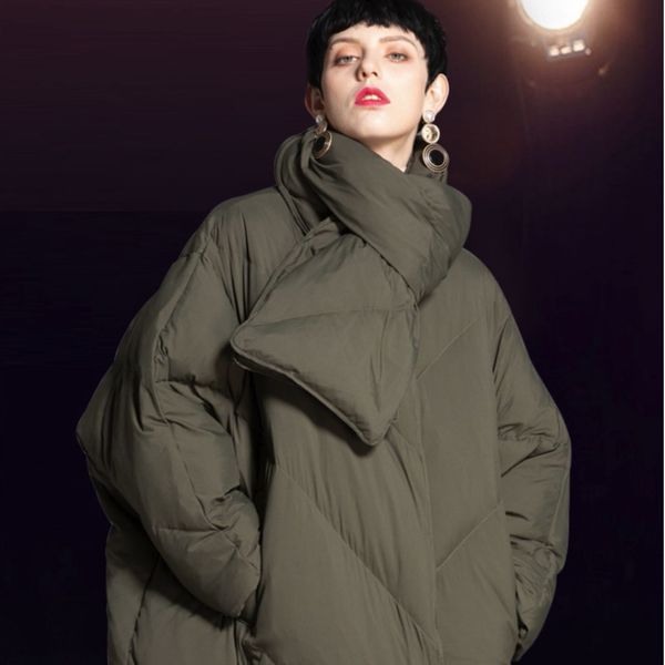 korean version of the casual female new collarless thick long white duck down women's jacket, Black
korean version of the casual female new collarless thick long white duck down women's jacket, Black