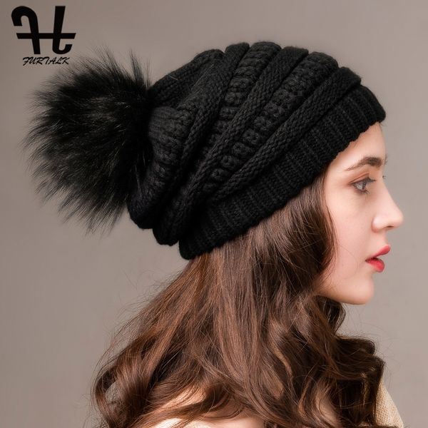 furtalk women winter hat knitted slouchy beanie hat faux fur pompom hats for women winter warm skull ski cap for ladies 201021, Blue;gray
furtalk women winter hat knitted slouchy beanie hat faux fur pompom hats for women winter warm skull ski cap for ladies 201021, Blue;gray