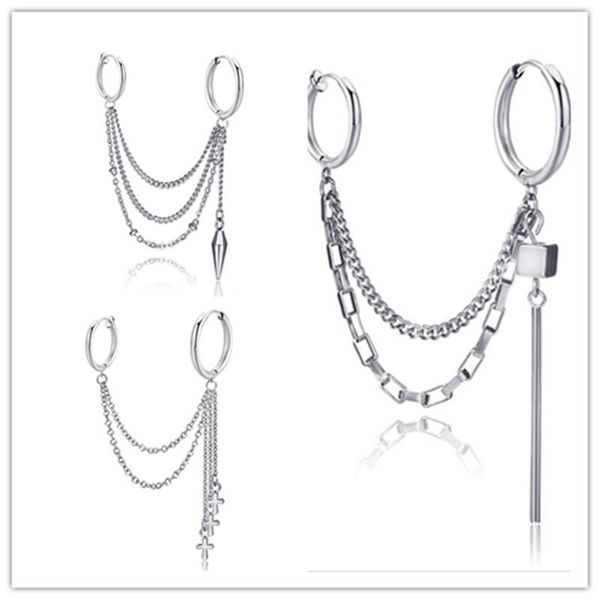 hoop & huggie one piece creative tassel chain earrings piercings for women men personality cross ear fashion punk jewelry, Golden;silver
hoop & huggie one piece creative tassel chain earrings piercings for women men personality cross ear fashion punk jewelry, Golden;silver
