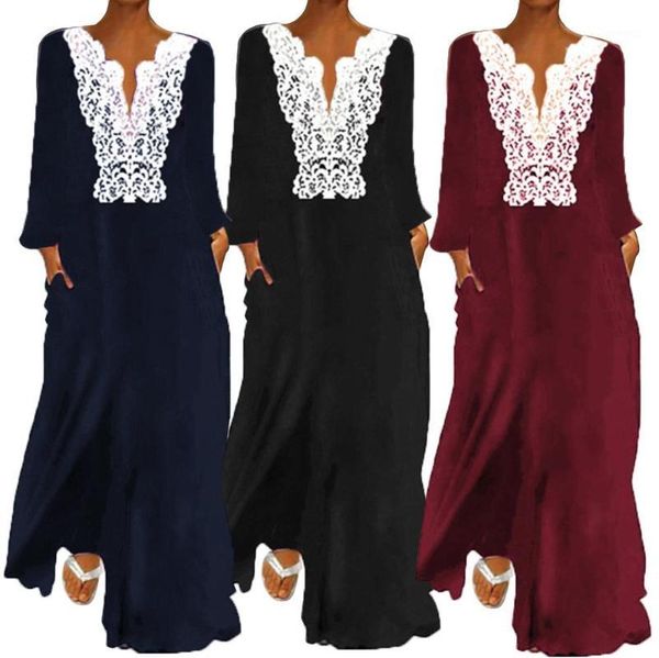 casual dresses women retro style v neck lace patchwork long sleeve large swing loose dress party gown1, Black;gray
casual dresses women retro style v neck lace patchwork long sleeve large swing loose dress party gown1, Black;gray
