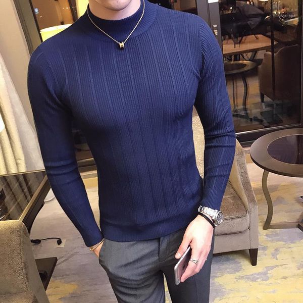 fall winter men's sweater fashion striped casual pure color pullover men's half turtleneck stretch skinny sweater slim knit 1, White;black
fall winter men's sweater fashion striped casual pure color pullover men's half turtleneck stretch skinny sweater slim knit 1, White;black
