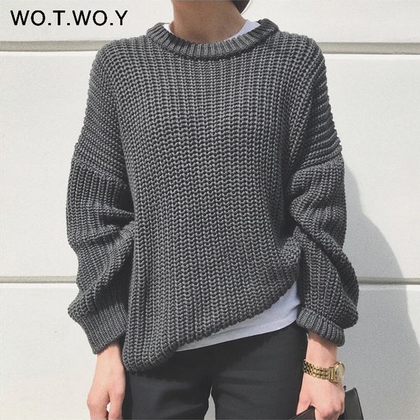 wotwoy elegant autumn oversized sweater women solid loose knitted sweaters women long sleeve pullover female jumper cashmere new 200929, White;black
wotwoy elegant autumn oversized sweater women solid loose knitted sweaters women long sleeve pullover female jumper cashmere new 200929, White;black