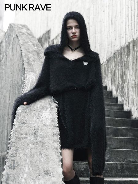 punk rave women punk status lazy wind hooded sweater loose v-neck a long long sleeve thick dress sweater, White;black
punk rave women punk status lazy wind hooded sweater loose v-neck a long long sleeve thick dress sweater, White;black