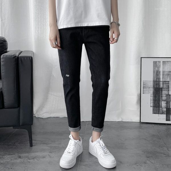 2021 autumn cool men slim pencil jeans male casual thin leggings cropped pants fashion trend wild denim stretch length trousers1, Blue
2021 autumn cool men slim pencil jeans male casual thin leggings cropped pants fashion trend wild denim stretch length trousers1, Blue