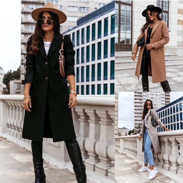 women's wool & blends casual 2021 winter women woolen coat elegant single breasted loose long plus size 3xl, Black
women's wool & blends casual 2021 winter women woolen coat elegant single breasted loose long plus size 3xl, Black