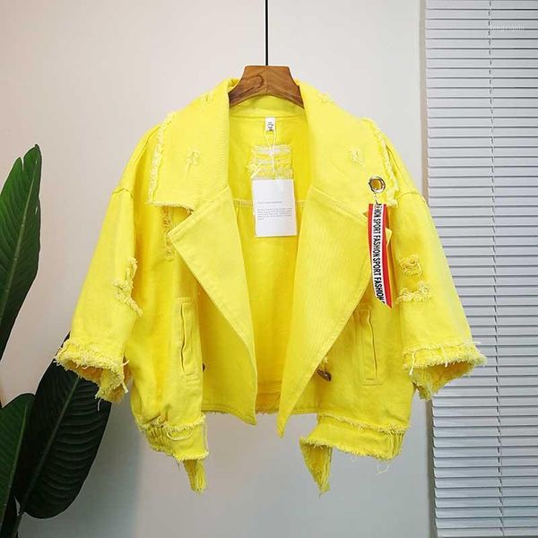 2020 new short denim jacket women casual loose cool girl outwear spring autumn female korean candy color pockets hole jeans coat1, Black;brown
2020 new short denim jacket women casual loose cool girl outwear spring autumn female korean candy color pockets hole jeans coat1, Black;brown