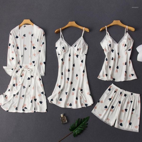 robe gown 4pcs pajamas set women nightshirts v-neck print sleepwear nightie sleep bathrobe wear home suit negligee spring1, Black;red
robe gown 4pcs pajamas set women nightshirts v-neck print sleepwear nightie sleep bathrobe wear home suit negligee spring1, Black;red