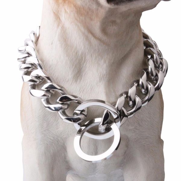 new stainless steel dog collar chain plating pet collars puppy dog curb cuban link chain 19mm wide necklace accessories, Silver
new stainless steel dog collar chain plating pet collars puppy dog curb cuban link chain 19mm wide necklace accessories, Silver