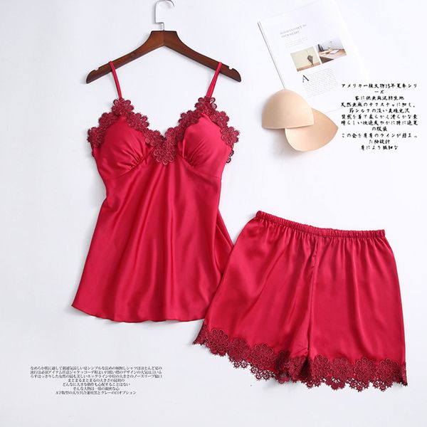 2021 new sets ladies'summer pajamas of solid silk sleepwear backless spaghetti sash with lace shorts pyjamas ladies' pants 2iu0, White
2021 new sets ladies'summer pajamas of solid silk sleepwear backless spaghetti sash with lace shorts pyjamas ladies' pants 2iu0, White