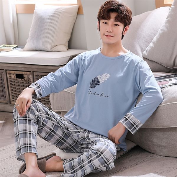 plus size l- full cotton pyjamas men pijamas para hombre long-sleeve casual sleepwear men homewear white pajamas set for male lj201113, Black;brown
plus size l- full cotton pyjamas men pijamas para hombre long-sleeve casual sleepwear men homewear white pajamas set for male lj201113, Black;brown