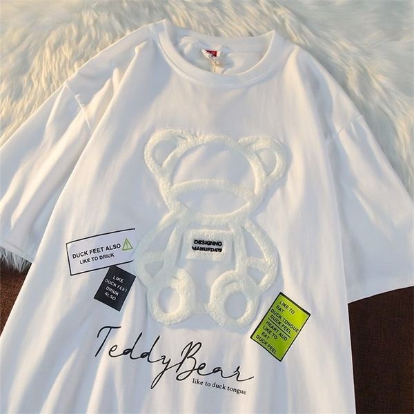 100% cotton embroidered bear men's short-sleeved t shirt casual loose student five-point sleeve printing half-sleeved 220314, White;black
100% cotton embroidered bear men's short-sleeved t shirt casual loose student five-point sleeve printing half-sleeved 220314, White;black