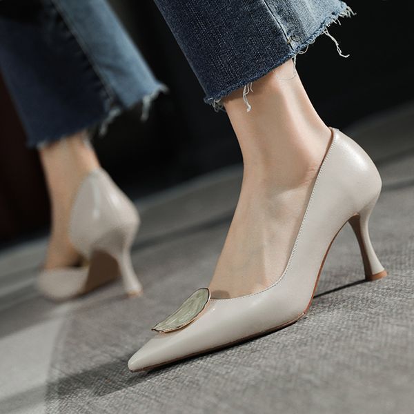 2020 with women's genuine leather high stiletto heels toe pumps pointed shoes decorating dress 40 tbrs, Black
2020 with women's genuine leather high stiletto heels toe pumps pointed shoes decorating dress 40 tbrs, Black