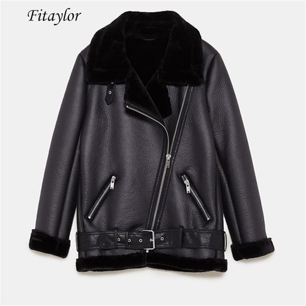 fitaylor women winter faux lamb leather jacket turndown collar warm thick faux leather lambs wool fur collar suede jacket coats 201214, Black
fitaylor women winter faux lamb leather jacket turndown collar warm thick faux leather lambs wool fur collar suede jacket coats 201214, Black