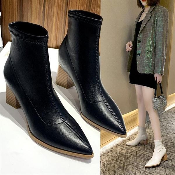 high women quality leather boots autumn winter fashion high heel set foot wear-resistant non-slip comfortable women ankle boots, Black
high women quality leather boots autumn winter fashion high heel set foot wear-resistant non-slip comfortable women ankle boots, Black
