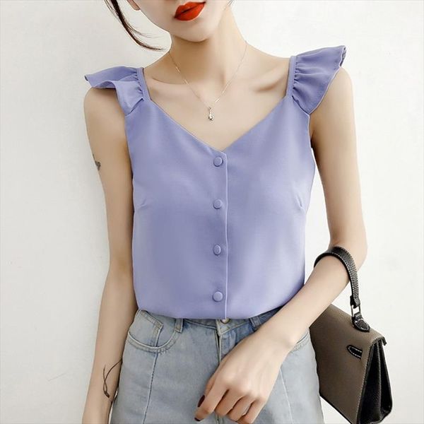 tank summer ruffles chiffon button tank fashion women sleeveless shirt casual blouse drop shipping, White
tank summer ruffles chiffon button tank fashion women sleeveless shirt casual blouse drop shipping, White
