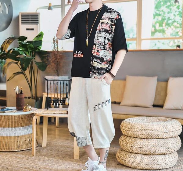 summer tracksuit men linen suit vintage casual men's sets mens clothes streetwear t shirt cropped pants brand men's clothing 5xl, Gray
summer tracksuit men linen suit vintage casual men's sets mens clothes streetwear t shirt cropped pants brand men's clothing 5xl, Gray
