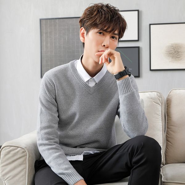 2020 brand autumn new men's sweater v collar young long sleeves pure color pure cotton pullover for male knitted sweater, White;black
2020 brand autumn new men's sweater v collar young long sleeves pure color pure cotton pullover for male knitted sweater, White;black