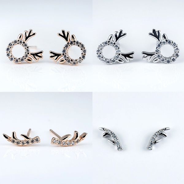 new s925 silver antler-shaped earrings sweet mori earrings korean fashion simple and fresh earrings christmas gifts, Golden;silver
new s925 silver antler-shaped earrings sweet mori earrings korean fashion simple and fresh earrings christmas gifts, Golden;silver