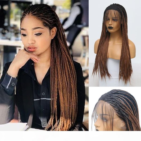 ombre wig high temperature fiber hair synthetic lace front wig with baby hair box braided wigs for women synthetic wigs, Black;brown
ombre wig high temperature fiber hair synthetic lace front wig with baby hair box braided wigs for women synthetic wigs, Black;brown