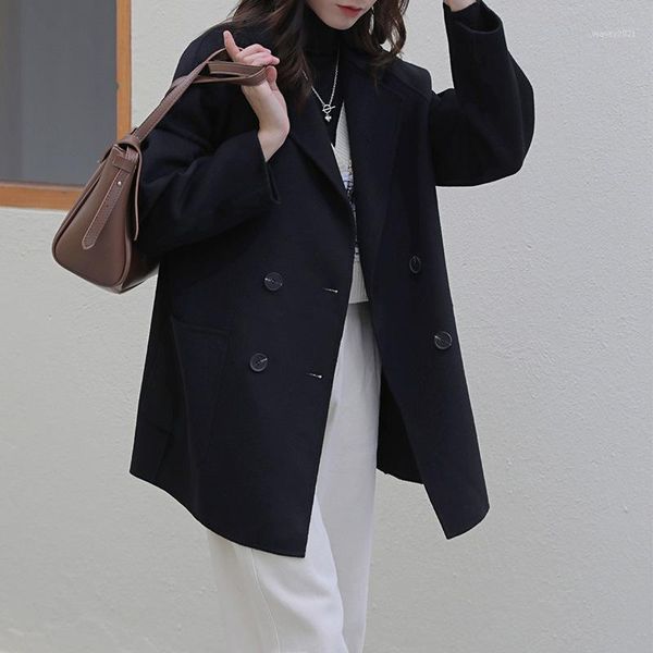 women's jackets double-faced cashmere coat women 2021 autumn winter mid-length slim warm wool handmade woolen coats jacket ladies1, Black;brown
women's jackets double-faced cashmere coat women 2021 autumn winter mid-length slim warm wool handmade woolen coats jacket ladies1, Black;brown