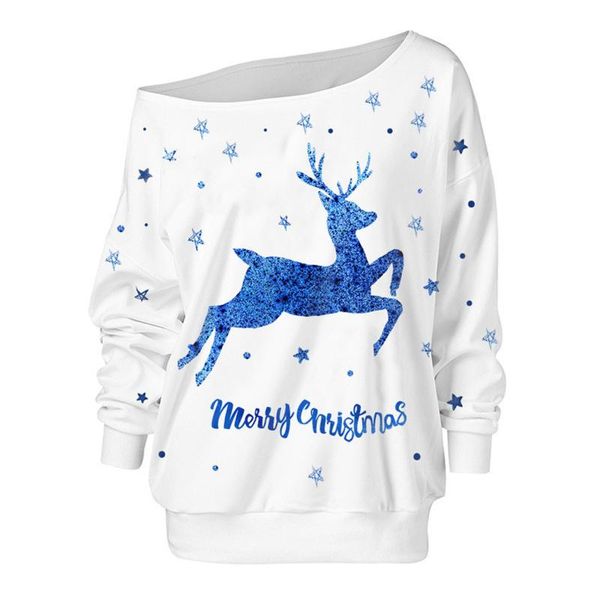 women's hoodies & sweatshirts slash neck sweat pullover fashion christmas elk print loose long sleeve shoulder sweatshirt casual blous, Black
women's hoodies & sweatshirts slash neck sweat pullover fashion christmas elk print loose long sleeve shoulder sweatshirt casual blous, Black