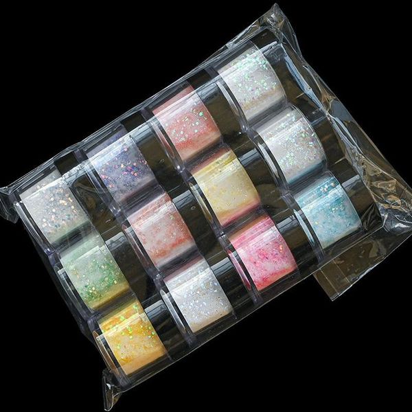 12bottles/set dipping powder nail art holographic glitter acrylic chrome pigment extention powder luminous sequins dus qylpkj, Silver;gold 
12bottles/set dipping powder nail art holographic glitter acrylic chrome pigment extention powder luminous sequins dus qylpkj, Silver;gold