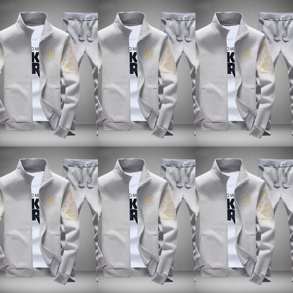 2020 new spring and autumn men's suit embroidered slim standing collar sports pants leisure sports pants sweatersweater sweater two-pie, Black
2020 new spring and autumn men's suit embroidered slim standing collar sports pants leisure sports pants sweatersweater sweater two-pie, Black