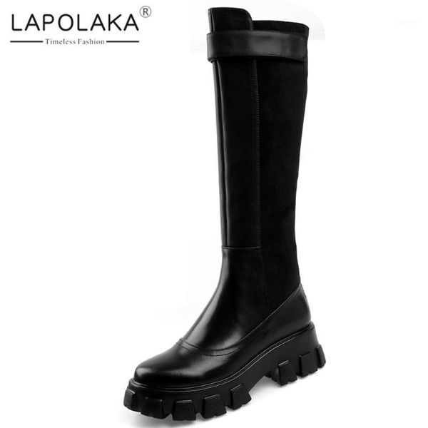 lapolaka 2020 genuine cow leather knee high boots woman shoes zip up platform comfy ins non-slip motorcycle boots1, Black
lapolaka 2020 genuine cow leather knee high boots woman shoes zip up platform comfy ins non-slip motorcycle boots1, Black