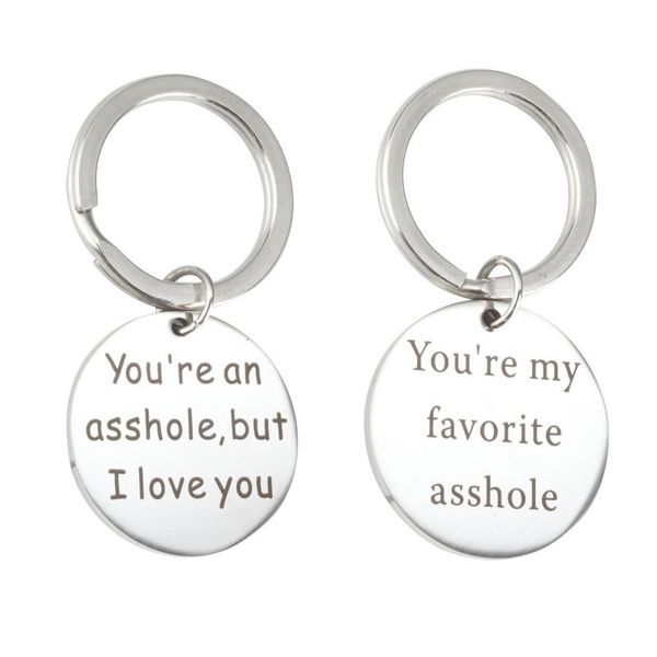 valentines day gifts you`re an asshole, but i love you couple jewelry stainless steel lettering charm pendant keychains keyrings, Slivery;golden
valentines day gifts you`re an asshole, but i love you couple jewelry stainless steel lettering charm pendant keychains keyrings, Slivery;golden