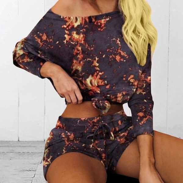 sfit printed long sleeve loose casual sleep wear shorts sets sleepwear home clothes 2 pcs set women girl summer pajamas set1, Black;red
sfit printed long sleeve loose casual sleep wear shorts sets sleepwear home clothes 2 pcs set women girl summer pajamas set1, Black;red