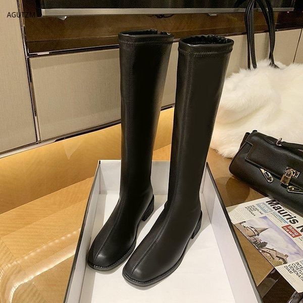 women platform boot winter shoes knee high boots leather brand women boots plush knight mujer, Black
women platform boot winter shoes knee high boots leather brand women boots plush knight mujer, Black