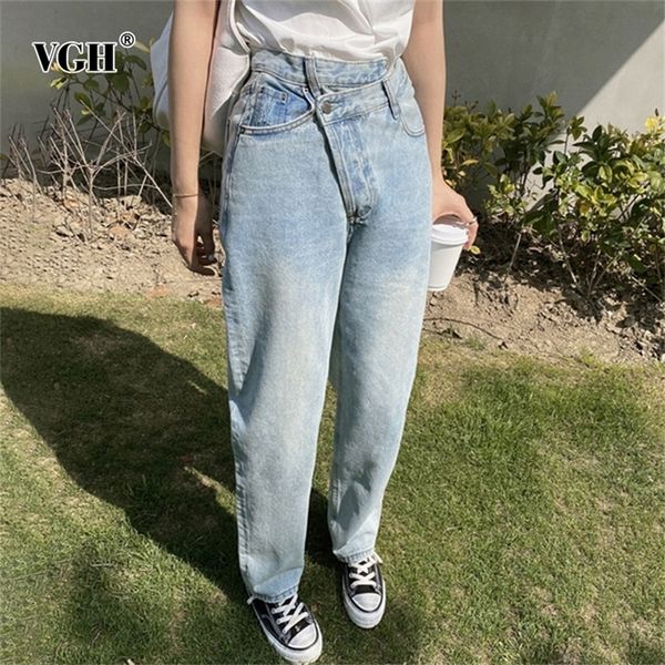 vgh elegant asymmetrical women full length jeans high waist denim wide leg pants for female fashion clothing summer tide 201223, Blue
vgh elegant asymmetrical women full length jeans high waist denim wide leg pants for female fashion clothing summer tide 201223, Blue