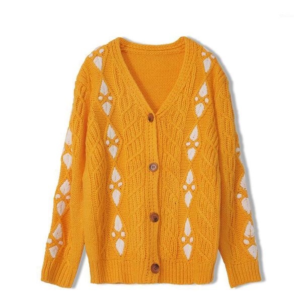 women's knits & tees kawaii fashion stylen oversized sweater cardigan fall women clothing v neck floral embroidery orange boho knitted, White
women's knits & tees kawaii fashion stylen oversized sweater cardigan fall women clothing v neck floral embroidery orange boho knitted, White