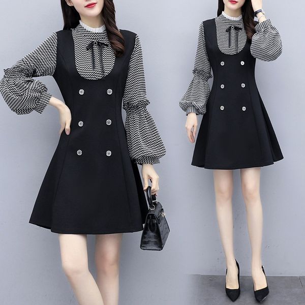 women's 2020 new dress spring dress with waist closing and thin temperament women's autumn and winter long sleeve bottoming popula, Black;gray
women's 2020 new dress spring dress with waist closing and thin temperament women's autumn and winter long sleeve bottoming popula, Black;gray