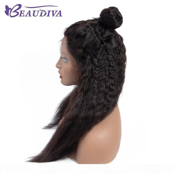 beaudiva 13*4 lace front human hair wigs with baby hair kinky straight natural color peruvian kinky straight hair lace wigs, Black;brown
beaudiva 13*4 lace front human hair wigs with baby hair kinky straight natural color peruvian kinky straight hair lace wigs, Black;brown