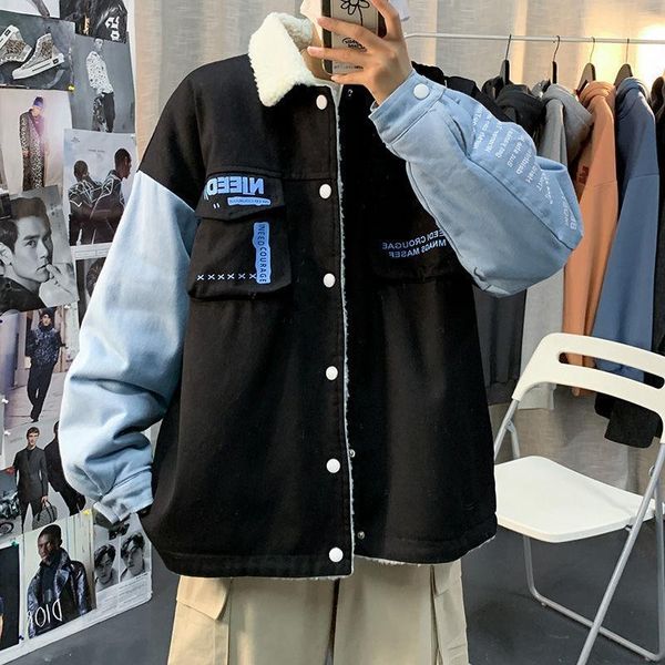 jacket men's winter plus velvet thicken lapel printed letter coat multi-pocket stitching color lamb velvet warm male clothes1, Black
jacket men's winter plus velvet thicken lapel printed letter coat multi-pocket stitching color lamb velvet warm male clothes1, Black