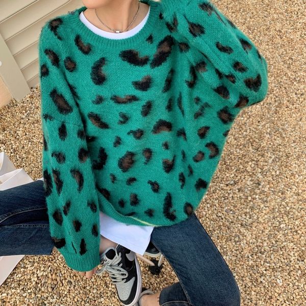 leopard kitted ugly woman's nightgown loose korean high female sweater 2021 new 8ydb, White;black
leopard kitted ugly woman's nightgown loose korean high female sweater 2021 new 8ydb, White;black